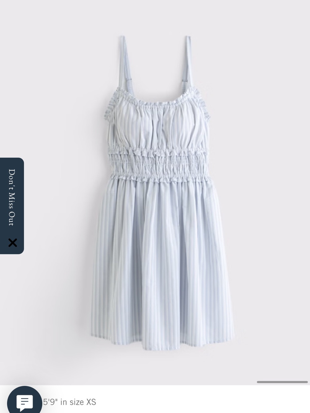 Abercrombie & fitch smocked bra free mini dress blue stripe